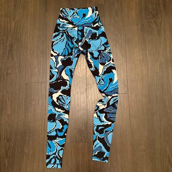 Lululemon Wunder Under Pant (Hi-Rise) Boom Bloom Beach Blanket Blue Ice Milk - Picture 5 of 8